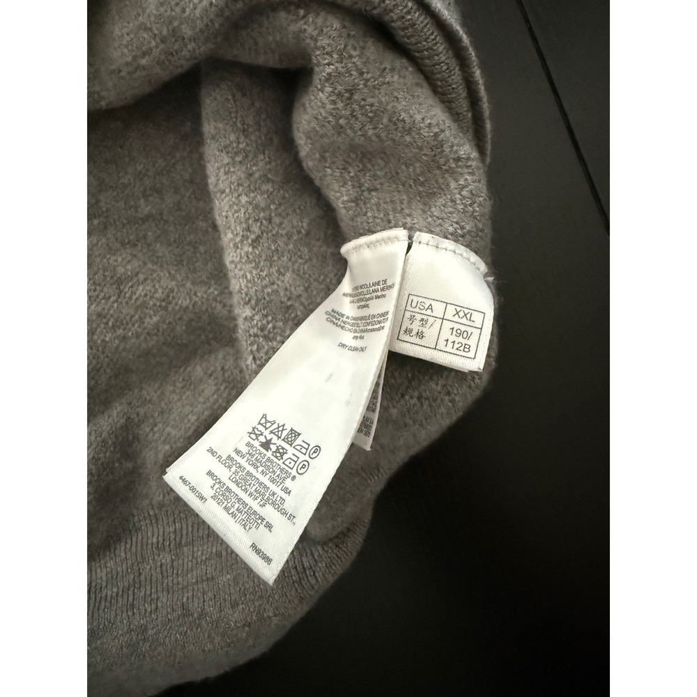 Brooks Brothers Extra Fine Merino Wool Sweater Mens M/L (38-42) Gray Quarter Zip - Picture 10 of 10